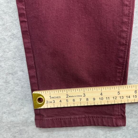 Loft Outlet Button-Up Skinny Jeans WMNS 8 Maroon Mid Rise #70273 Denim Cotton - Picture 10 of 10